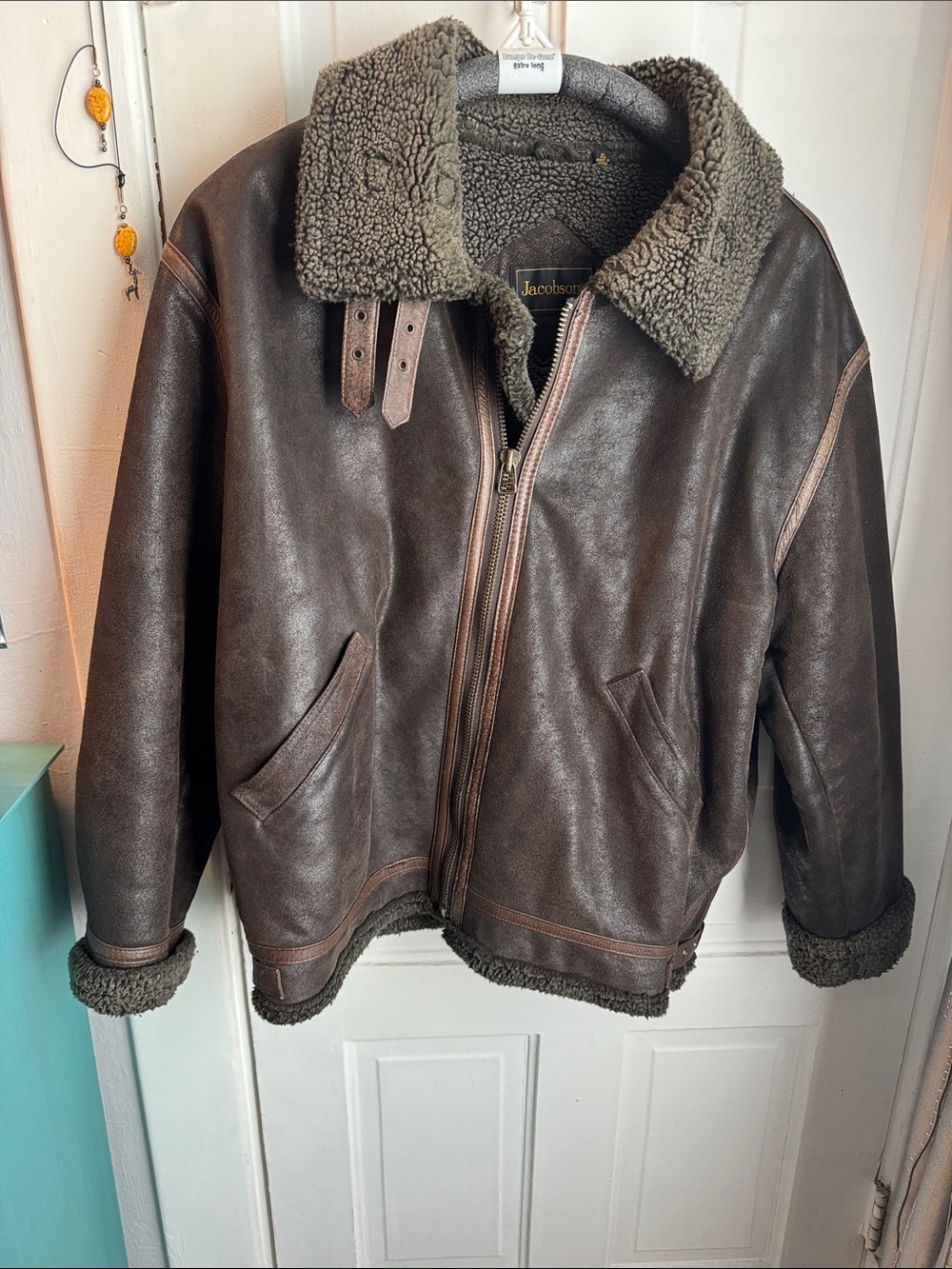 Men’s XL Vintage Leather Bomber Jacket